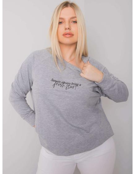 Dámska melanžová plus size mikina MARLOW sivá