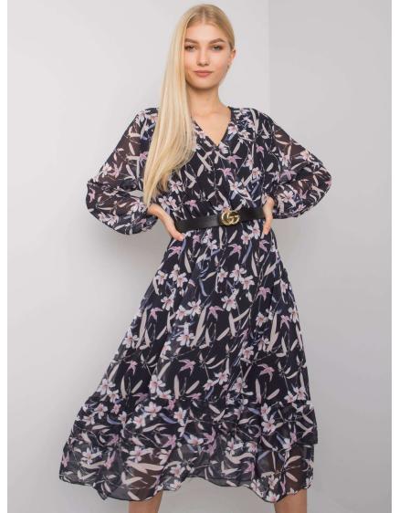 Dámske volánové midi šaty MAYRA navy blue