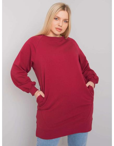 Dámska hladká blúzka plus size TOLEDO bordová