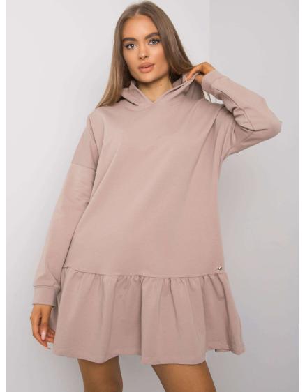 Dámske šaty s kapucňou ALIYE dark beige