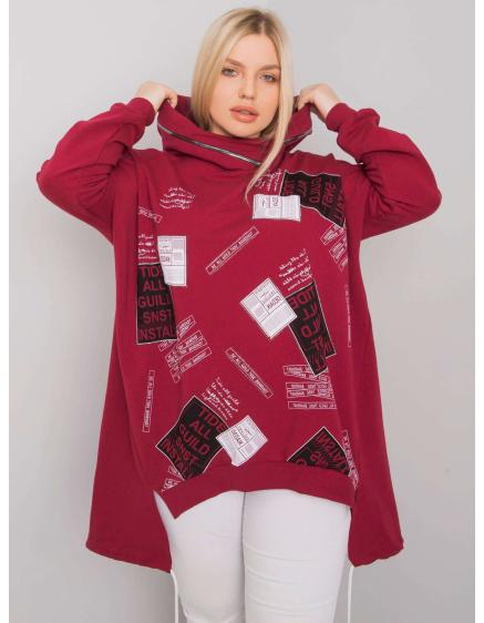 Dámska plus size mikina IVES burgundy