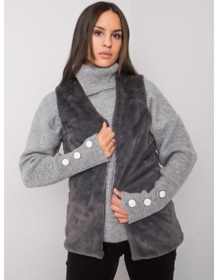 Dámská vesta kožešinová LOXXLEY grafitová