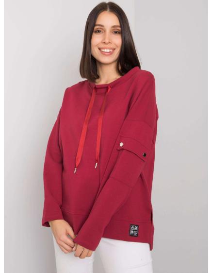 Dámska blúzka plus size s vreckami na rukávoch LUNARA bordová