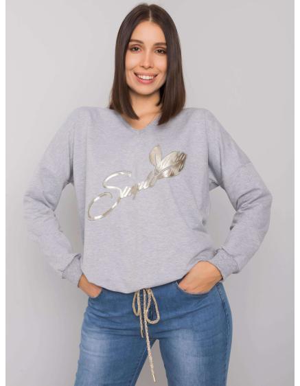 Dámska plus size blúzka s potlačou JULIEE sivá