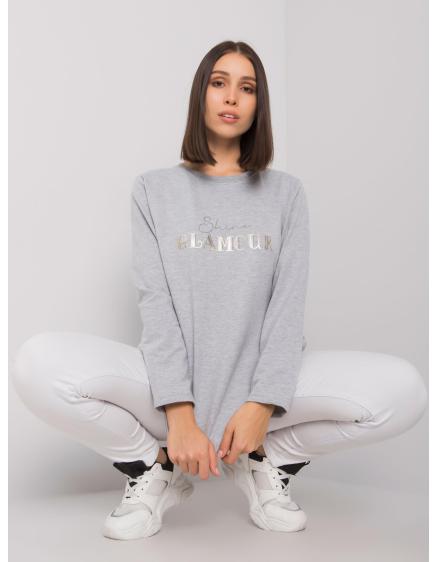 Dámska plus size tunika s vreckami ALEXIAH sivá