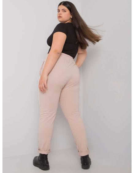 Női plus size nyomtatott melegítőnadrág ABELIA bézs