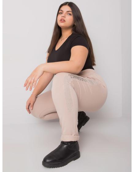 Női plus size melegítőnadrág AELIS bézs