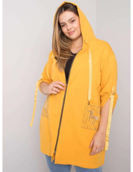 Dámska plus size mikina na zips ZURICH yellow
