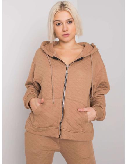 Dámska prešívaná mikina na zips AREZZO hnedá