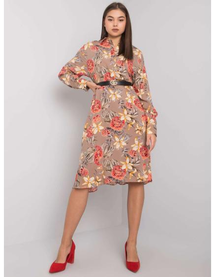 Dámske vzorované šaty CHRISTELLE dark beige