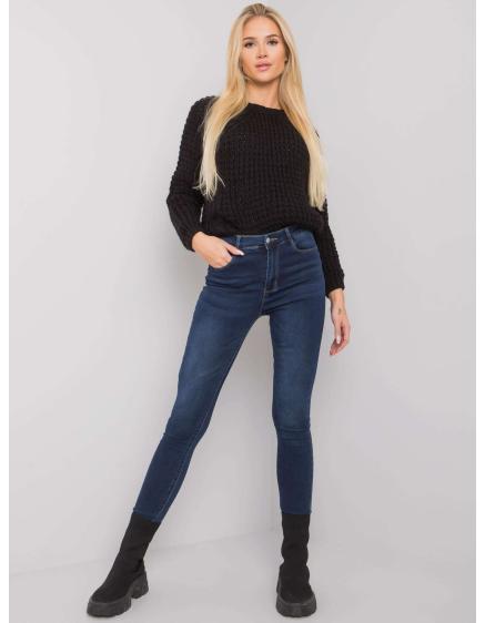 Dámske priliehavé džínsy s vysokým pásom MARSHALLL Dark Blue