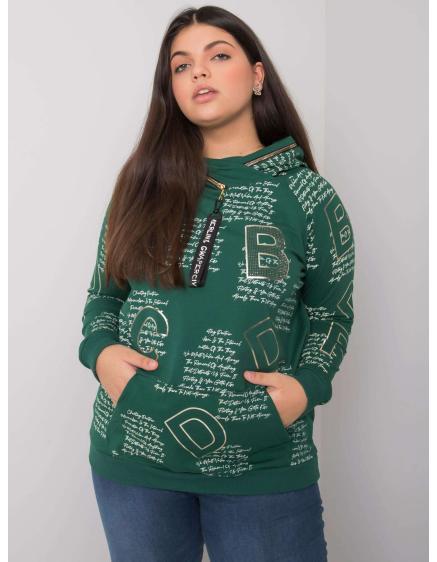 Dámská mikina plus size  ADELE tmavě zelená