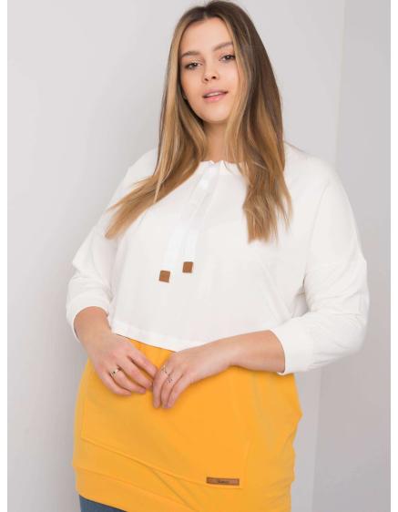 Dámska mikina plus size SIRA ecru-yellow