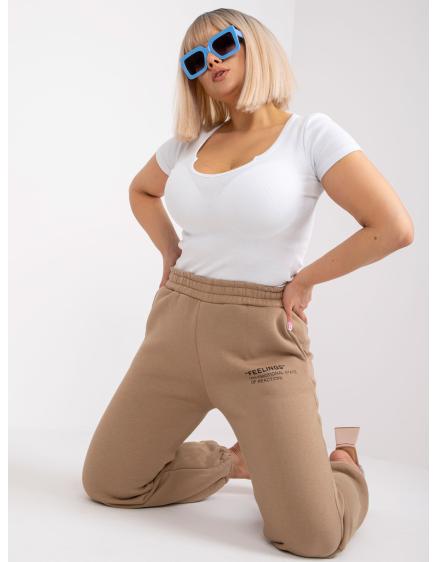 Női plus size pamut melegítőnadrág BANNI sötétbézs sötétbézs