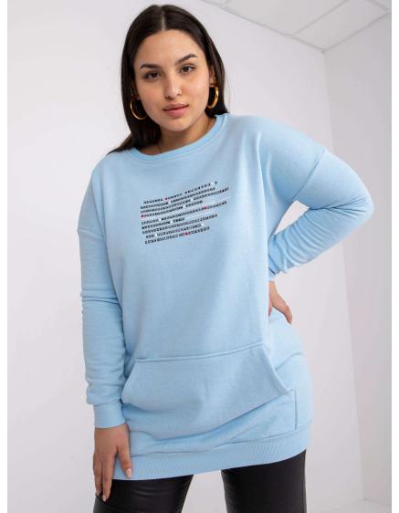 Dámska plus size dlhá mikina DESIREE svetlo modrá