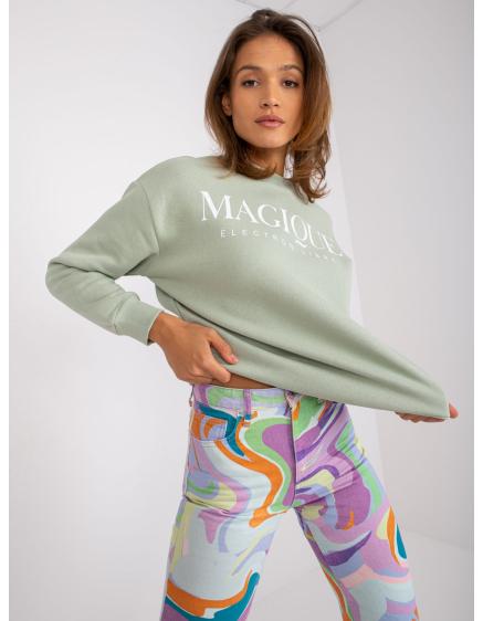 Női kapucnis pulóver Alizee SUBLEVEL világoszöld