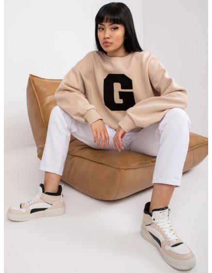 Dámska bavlnená mikina oversize SEVERINE beige