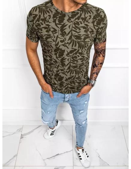 Pánské tričko s potiskem LEAF khaki