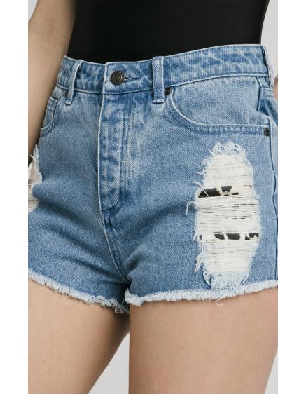 SIKSILK OFS_NS SHORTS DENIM DISTRESSED