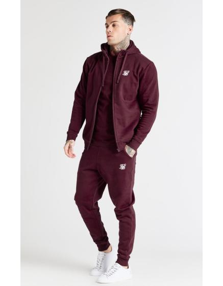 SIKSILK Burgundy - Hoodie Neck Funnel Through Zip Core SikSilk