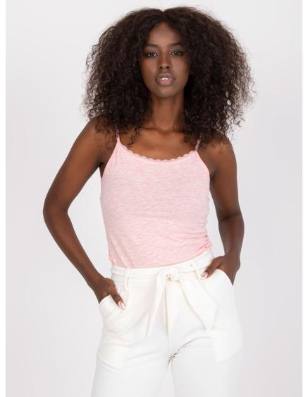 Dámsky top na ramienka melange BASIC pink