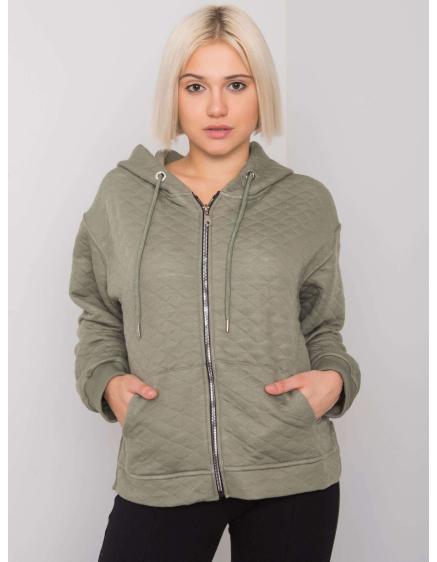 Dámska prešívaná mikina na zips AREZZO khaki