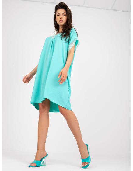 Dámske voľné oversize šaty s výstrihom CAMEO mint