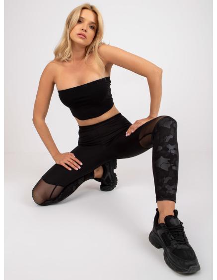 Dámske nohavice s vložkami zo sieťoviny SPORTY black
