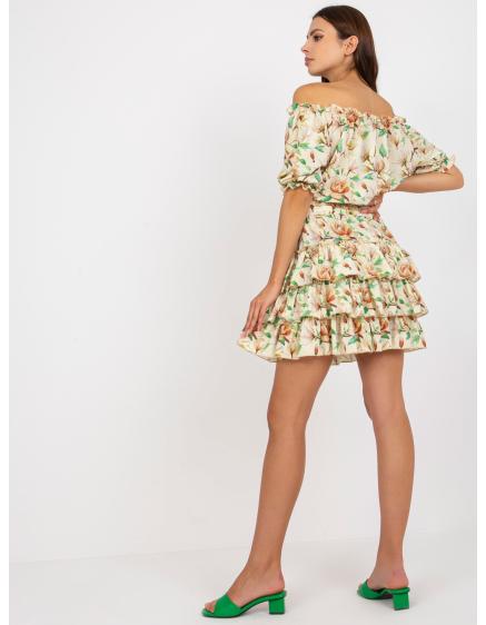 Dámska súprava s mini sukňou SKIRT žltá a bordová