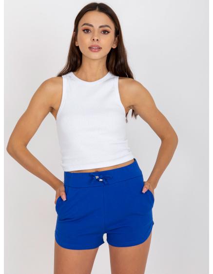 Dámske šortky s vysokým pásom AMYA navy blue