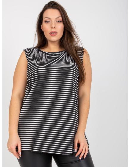 Női ujjatlan felső plus size IVAR fekete és fehér