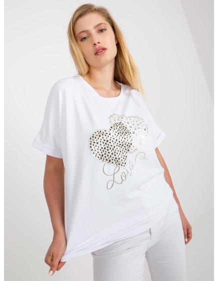 Női plus size nyomtatott póló ANATOL fehér