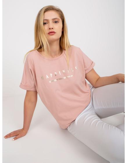 Női nyomtatott pamut plus size póló JAYLA pink