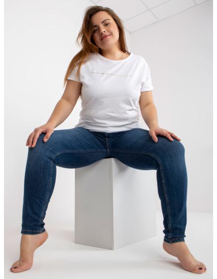 Női plus size póló LIMA nyomtatással fehér