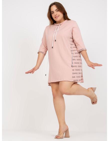 Női plus size pamut ruha TANZY pink
