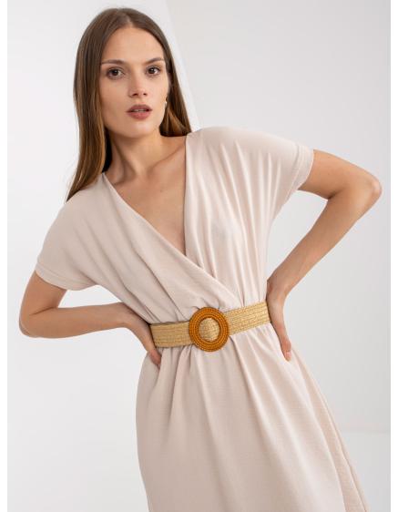 Dámske bavlnené šaty RUE PARIS light beige