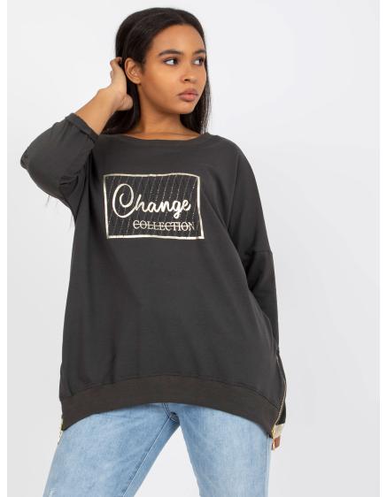 Női plus size pamut blúz KEREN khaki