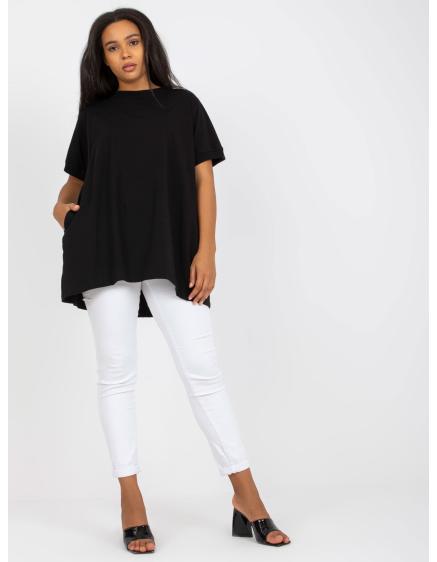Női plus size pamut tunika VIA fekete