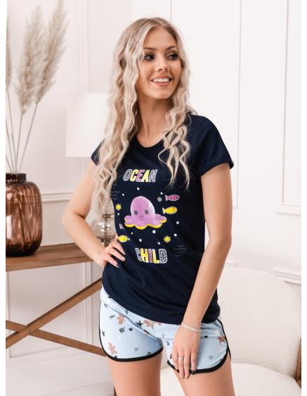 Dámské pyžamo FLORE tmavě námořnická barva