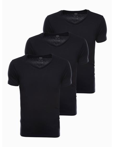 Pánske hladké tričko - čierne 3-pack RAYNARD