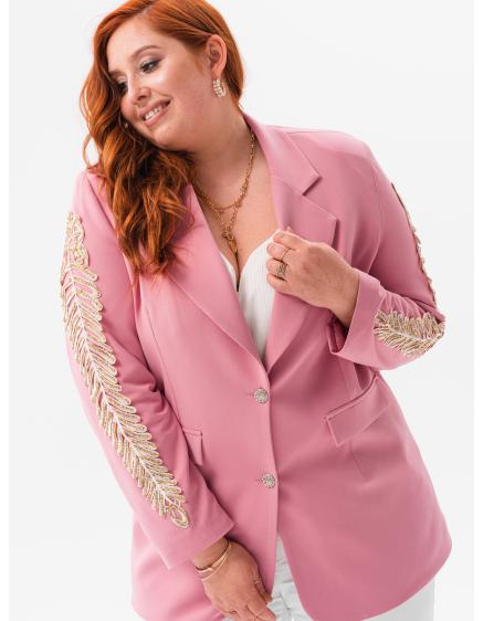 Női plus size dzseki DARBY rózsaszínű