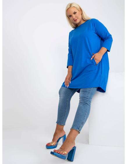 Női plus size pamut tunika KYLA sötétkék