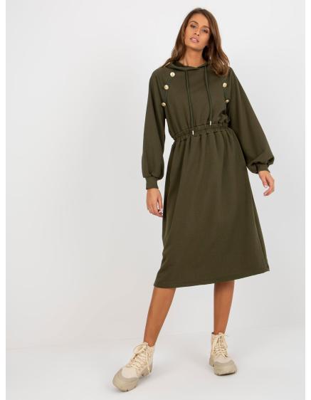 Női gombos midi ruha ANNITA khaki khaki