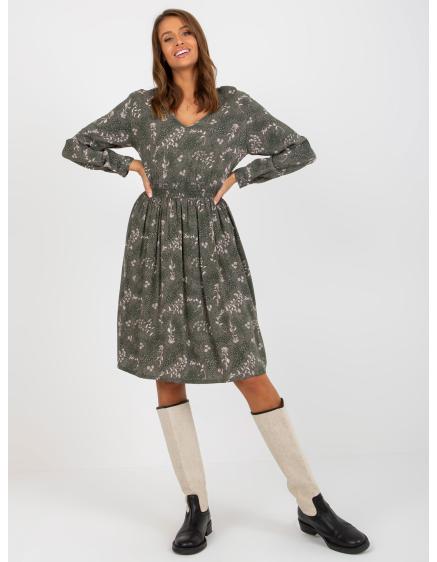 Dámske šaty s elastickým pásom FRESH MADE khaki