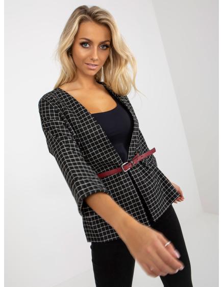 Dámske sako elegantné kockované MONICA II čierno biele