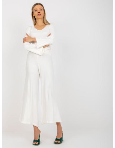 Női magas derekú széles szárú nadrág FARRAH ekrü színű