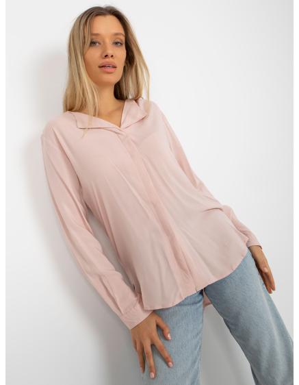 Női V-nyakú blúz SUBLEVEL világos rózsaszín
