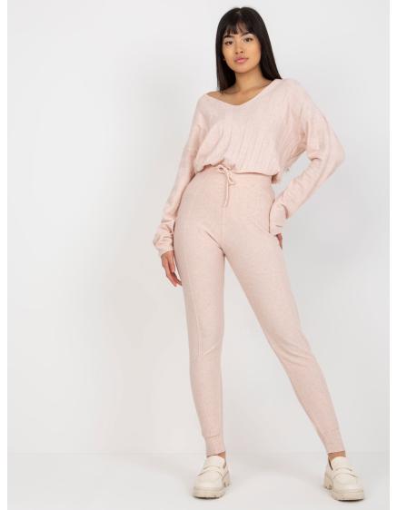 Női nadrág nyakkendővel CHERA világos rózsaszín