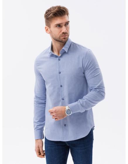 Férfi hosszú ujjú ing SLIM FIT kék