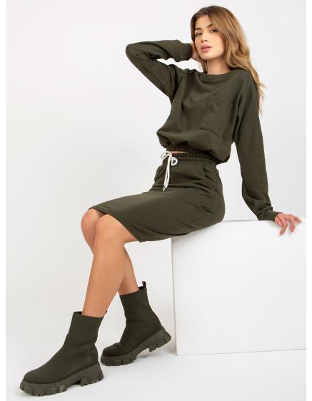 Dámsky set s krátkou mikinou OLIVIA khaki